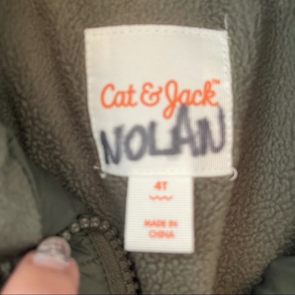 Olive green toddler winter jacket